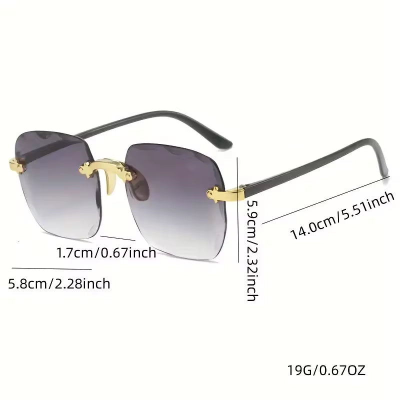 3PCS Square Rimless Sunglasses for Women & Men – Luxury Designer Summer UV400 Shades