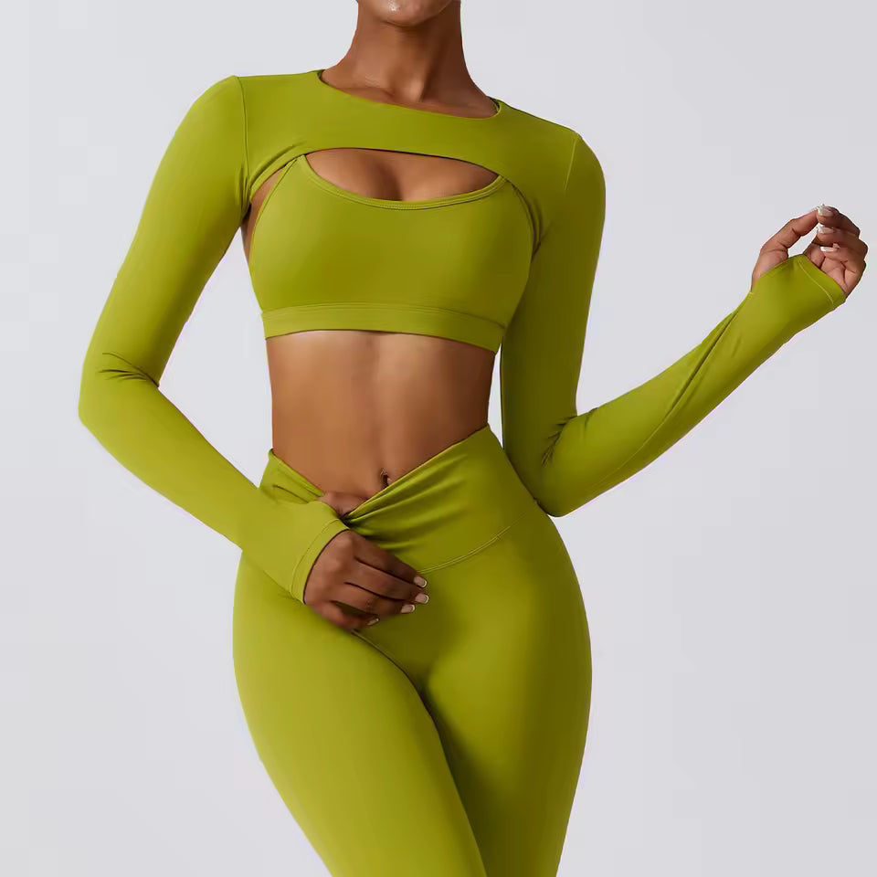 Yoga Long Sleeved Shawl Yoga Top Nude Fitness Yop Gym Push Ups Workout Top Running Sports