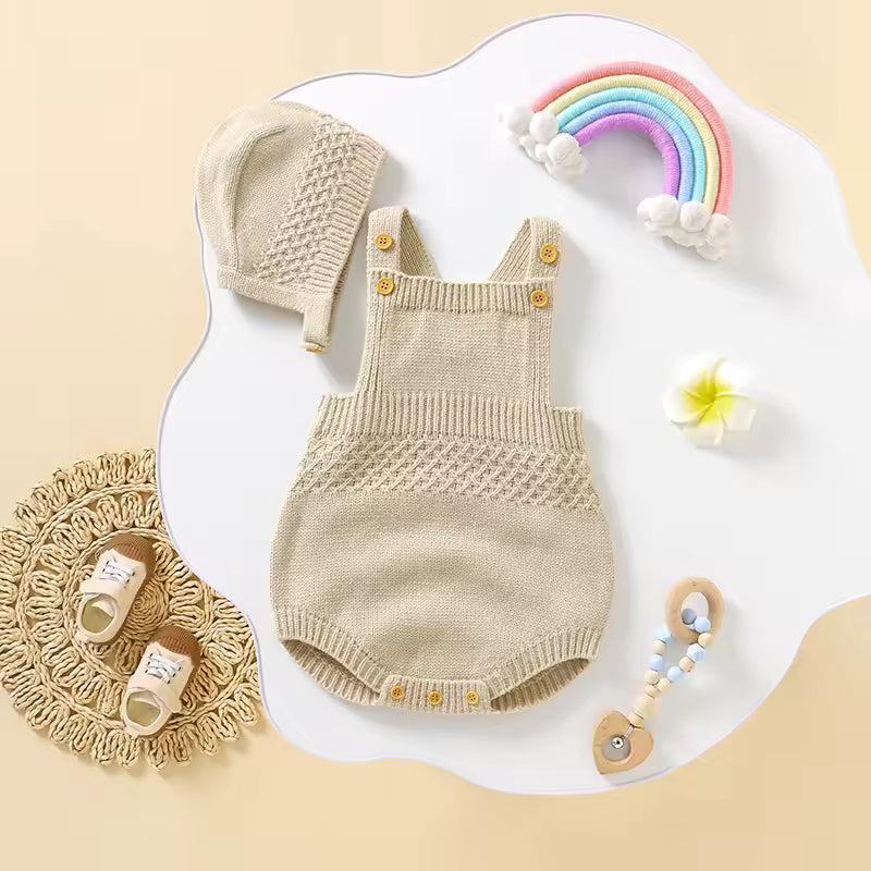 Baby bodysuits sleeveless newborn onesie hat set unisex