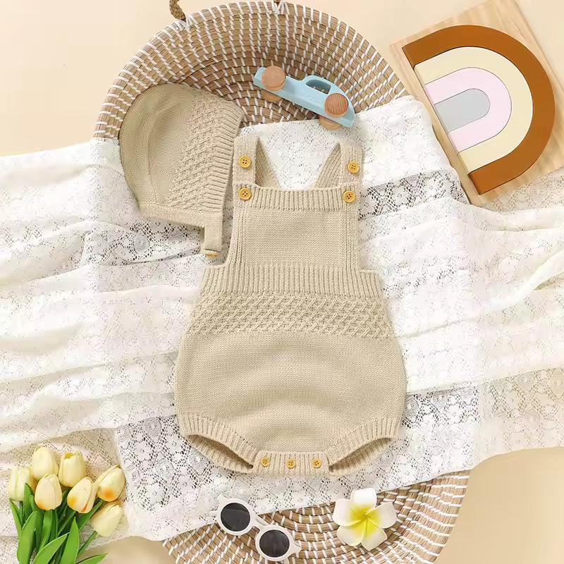 Infant unisex playsuit solid color baby outfit