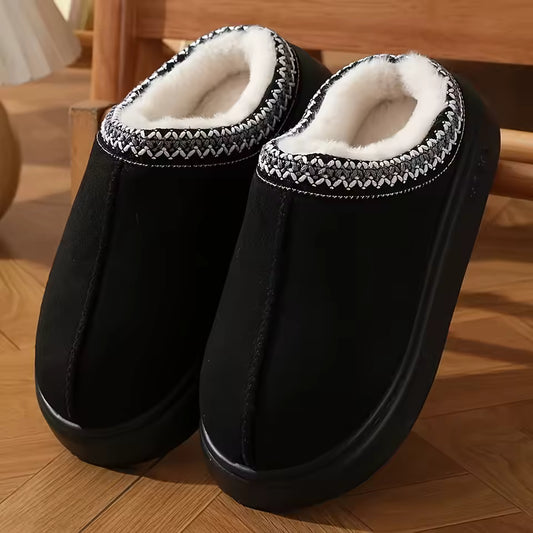 Plush Lined Indoor Outdoor Winter Slippers for Women