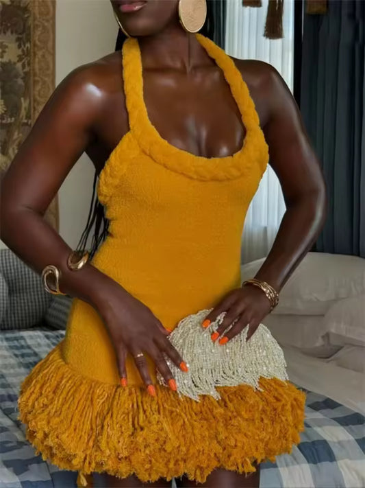 Dress Women Halter Extra-Long Bandage Sleeveless