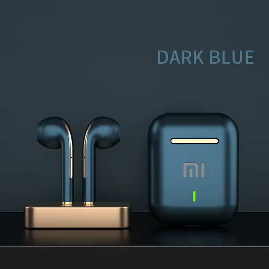 Close-up of Xiaomi True Wireless Stereo Earphones showing microphone, ergonomic fit, and modern sports-ready style.