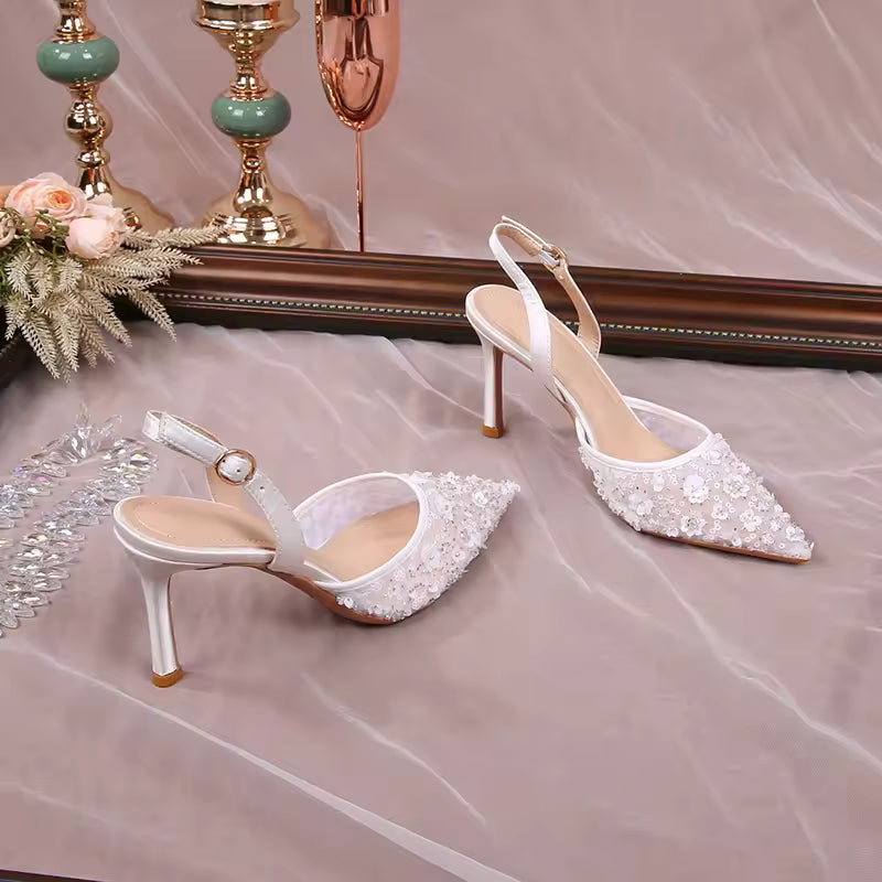 etro Women Shoes Navy Blue Pumps Summer High Heels 2025 Sandals Ladies Orange Straps Beige Latest Lace African Casual Low Solid