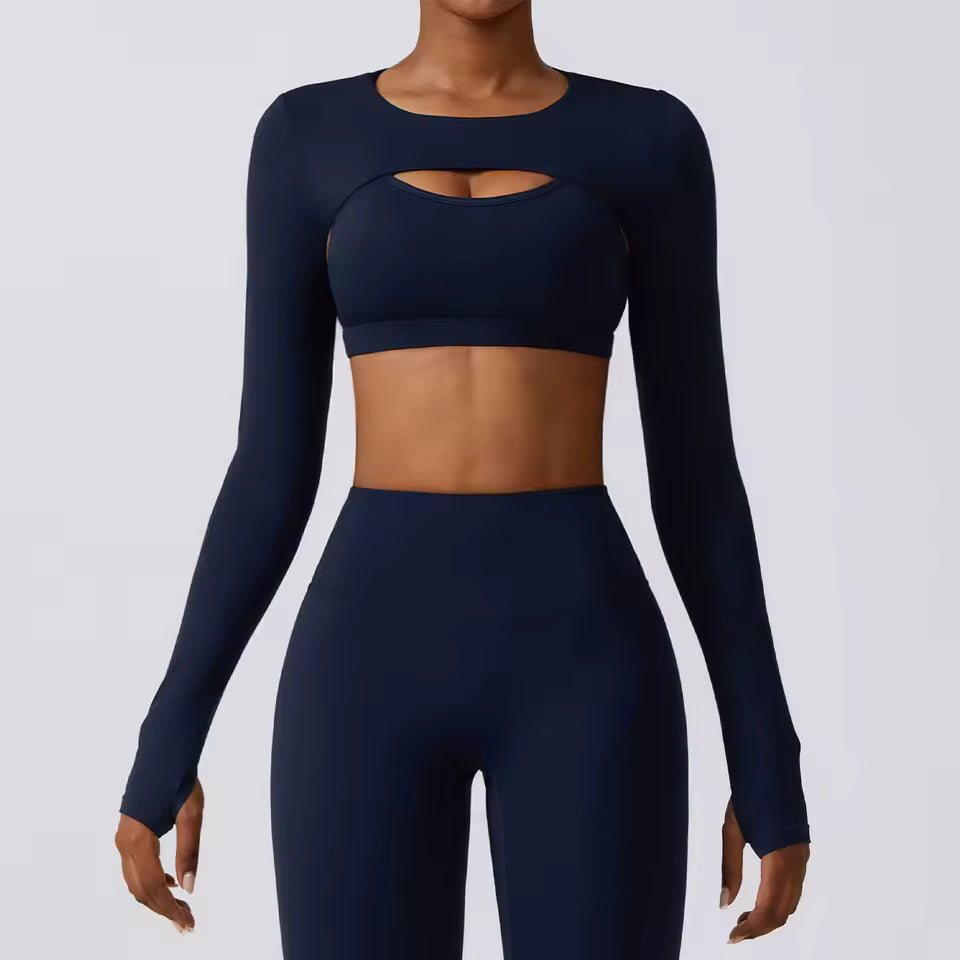 Yoga Long Sleeved Shawl Yoga Top Nude Fitness Yop Gym Push Ups Workout Top Running Sports