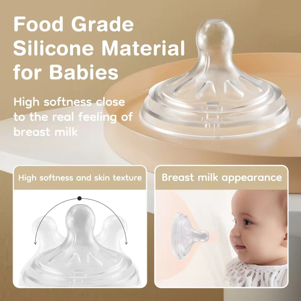 150/240/330ML Baby PP Bottle with Handle – Newborn Feeding Milk Bottle, Ergonomic Leak-Proof Infant Bottle