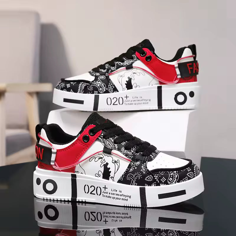 Unisex youth board shoes 2025 fashionable thick sole walking sneakers size 31-44.”