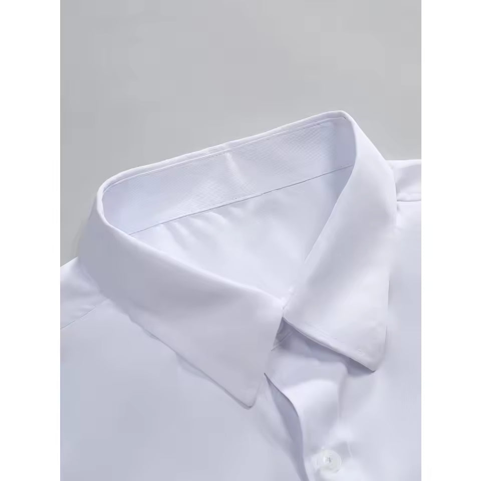 2025 Men's Shirt Brand New Solid Color Long Sleeve Smart Casual Four Season Elastic Male Business Shirts