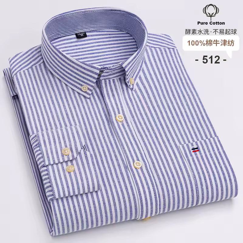 Blue and white striped shirt  men 