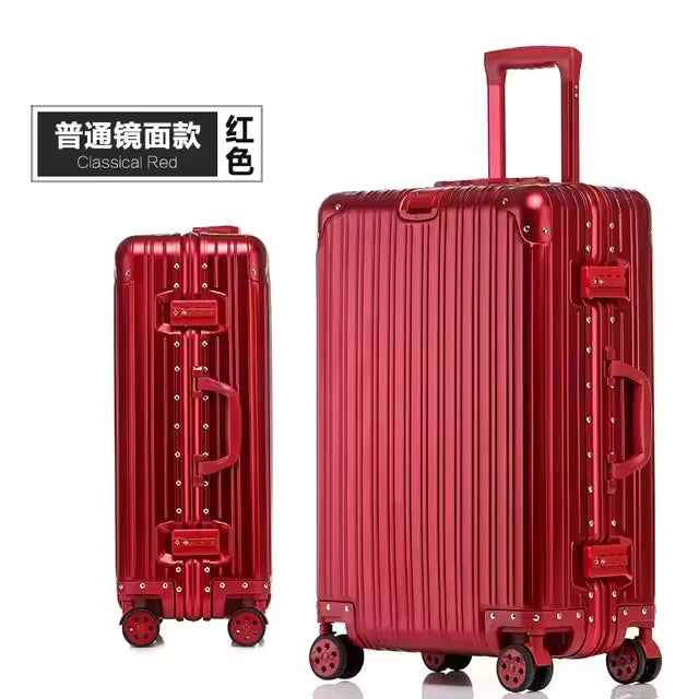 Red suitcase with
