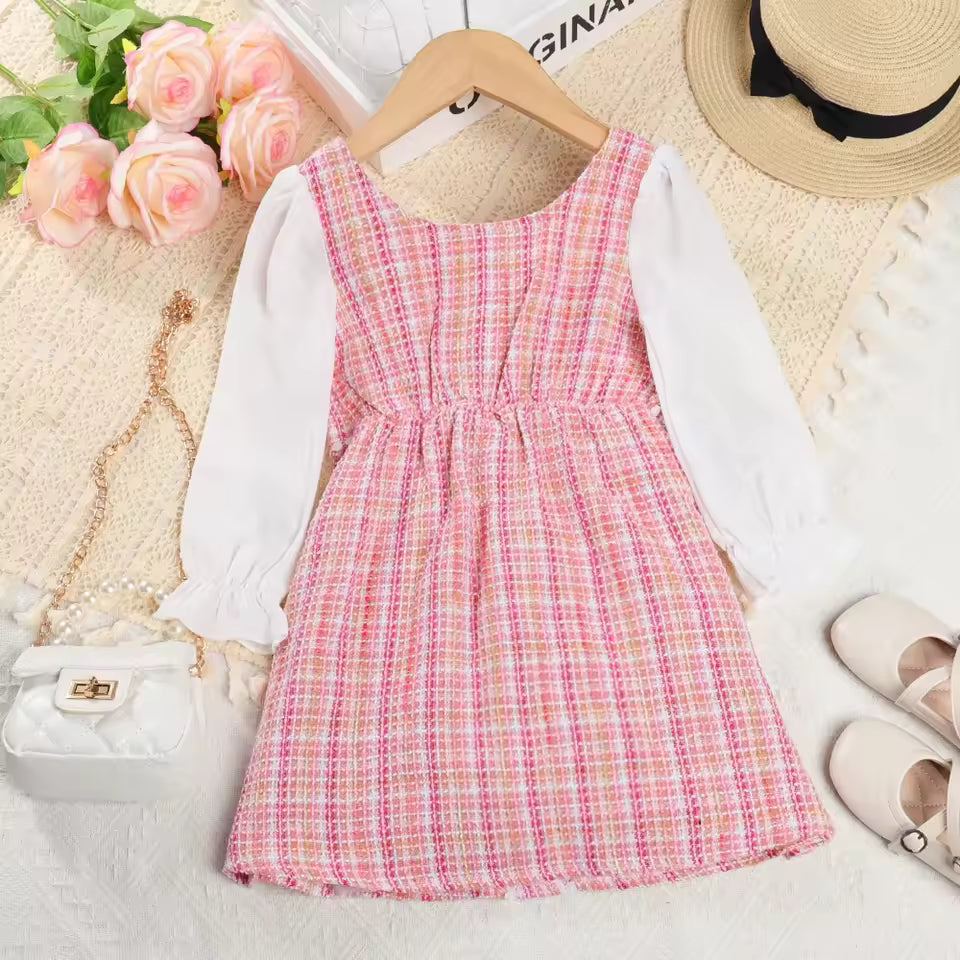 Menoea Girls' Dress 2025 Autumn Long Sleeve Dress Girls' Fashion