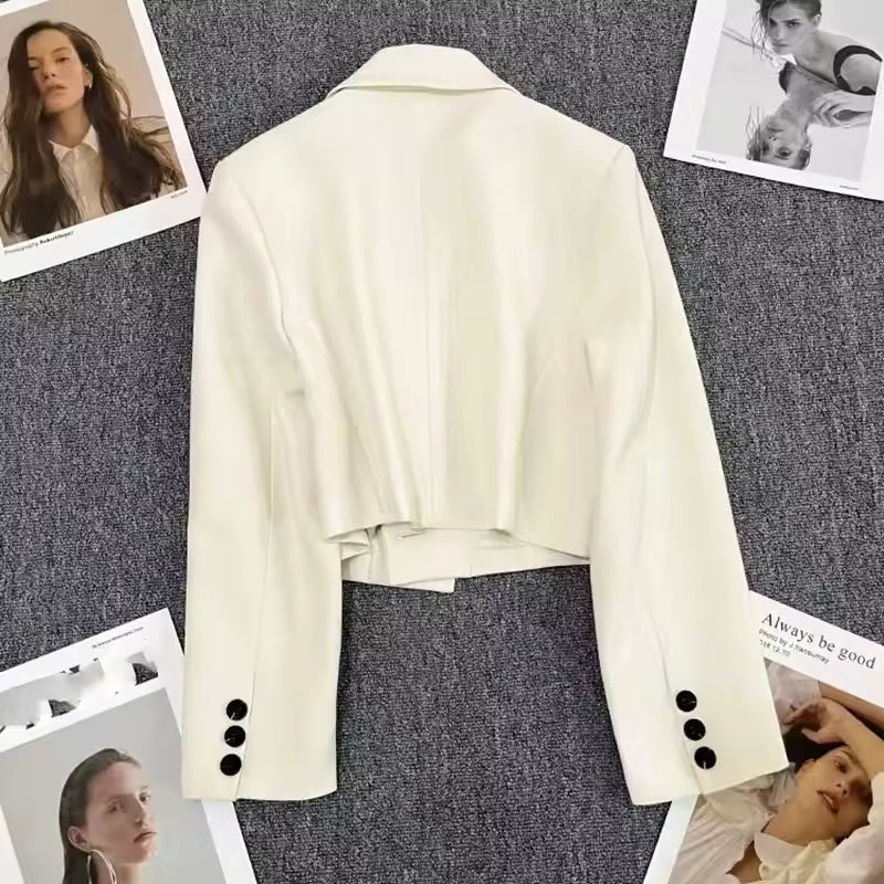 White blazer Crop Jacket Women