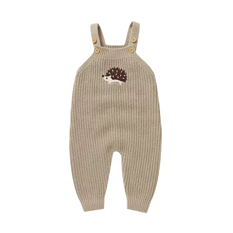Baby girls boys romper cute hedgehog knitted sleeveless jumpsuit 0-18m