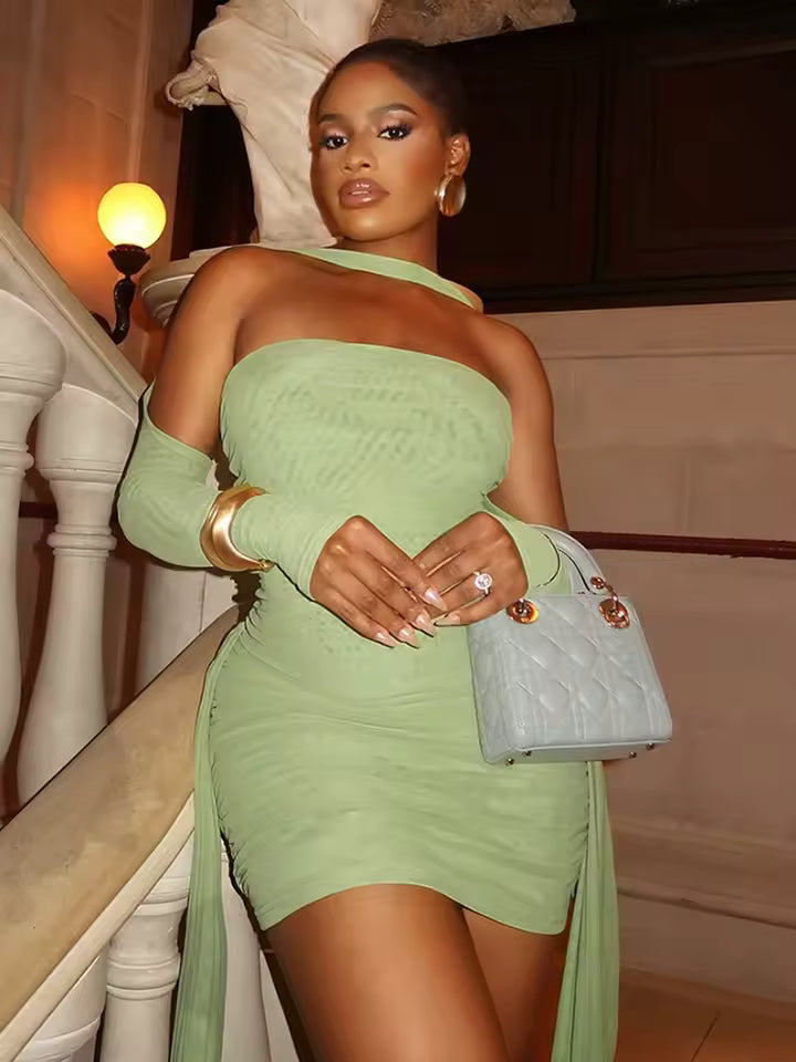 Sexy See Through Dress+Shawl Women