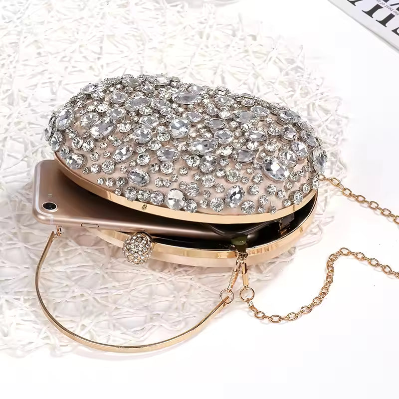 Crystal Silver Diamond Evening Bags Women  Clutch Bags