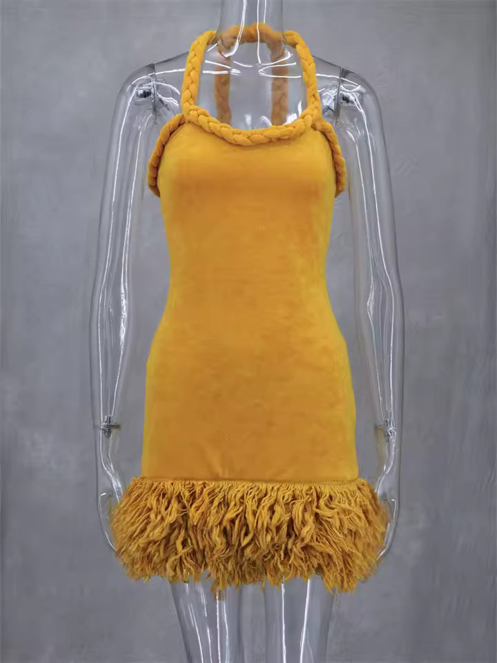 Dress Women Halter Extra-Long Bandage Sleeveless