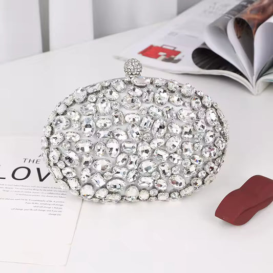 Crystal Silver Diamond Evening Bags Women  Clutch Bags
