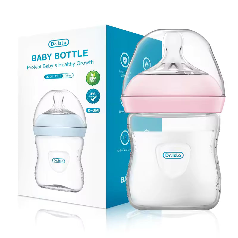 Wide-Neck Baby Feeding Bottle – Easy to Clean and Hold