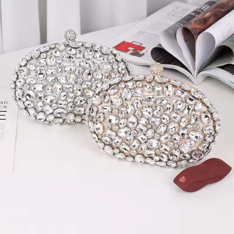 Crystal Silver Diamond Evening Bags Women  Clutch Bags